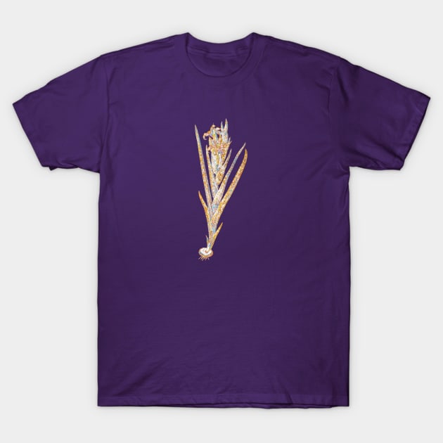 Gold Prism Mosaic Ferraria Botanical Illustration T-Shirt by Holy Rock Design